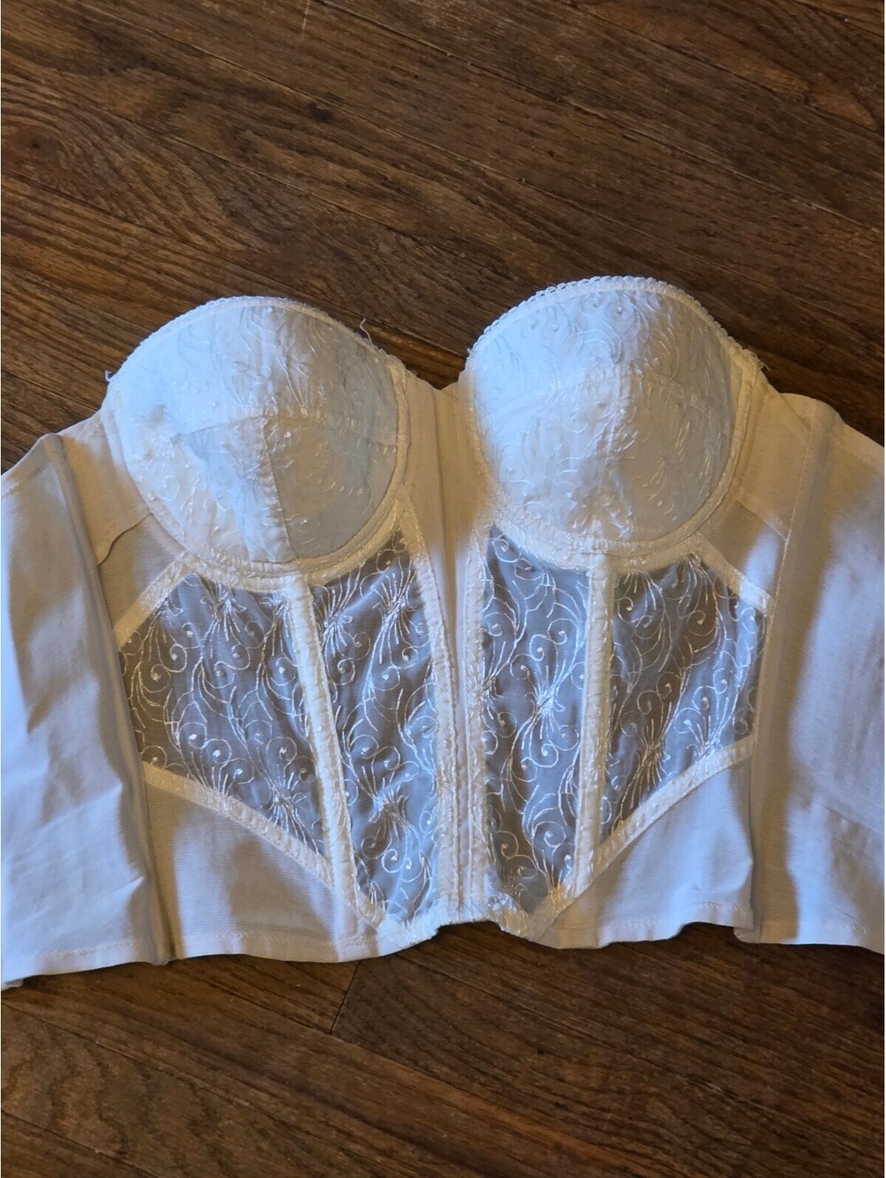 Vintage Playtex Living Longline Bra Style 285 White Strapless Corset 34A 1960s